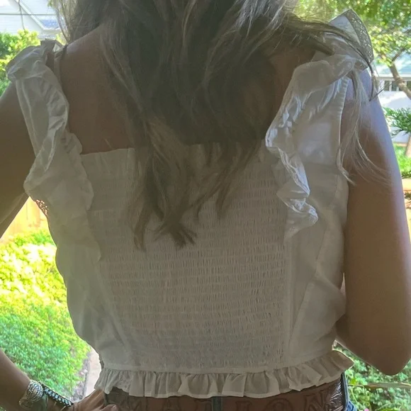 1. State Cropped Ruffle Tank - Picture 4 of 4